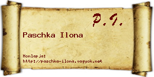 Paschka Ilona névjegykártya